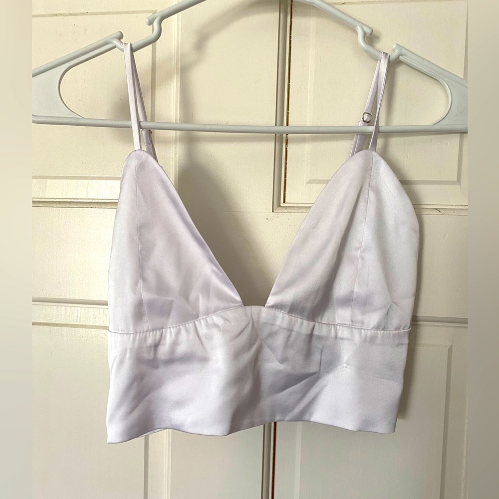 Akira White Satin Bralette- NEVER WORN
